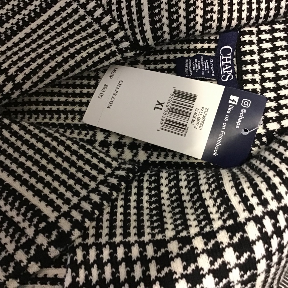 CHAPS Plaid Double Breasted Sweater Jacket NWT - Picture 6 of 8